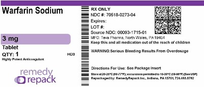 Warfarin Sodium 3mg 70518 0273 04